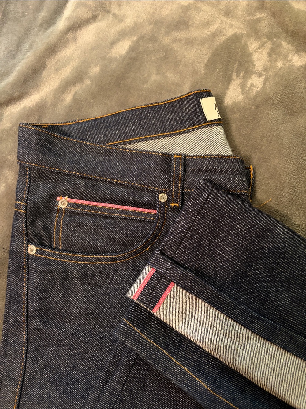 Naked & Famous Denim Dirty Fade Selvedge Super Guy Red Selvedge ID